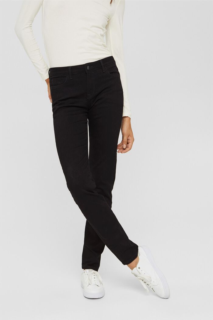 Stretch jeans made of blended organic cotton, BLACK RINSE, detail image number 0