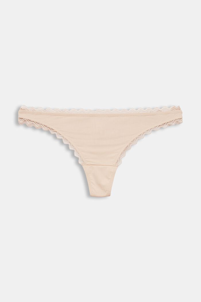 Hipster thong with lace border, DUSTY NUDE, detail image number 1
