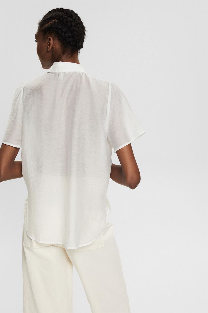 Blended linen: lightweight blouse, OFF WHITE, detail image number 3