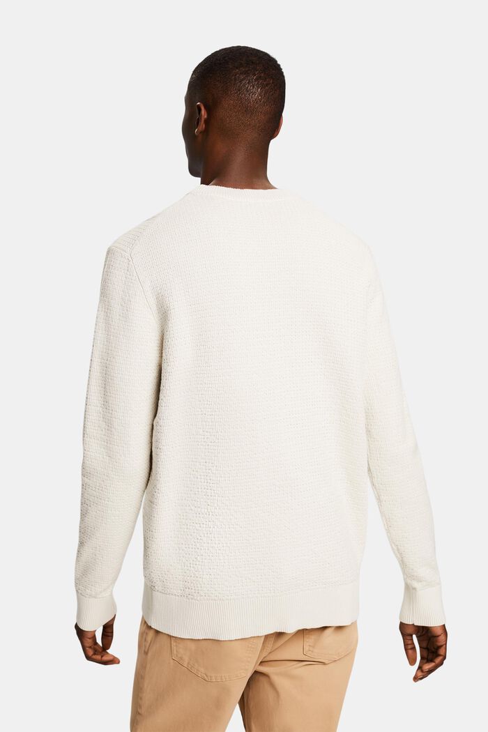Structured Round Neck Sweater, OFF WHITE, detail image number 2