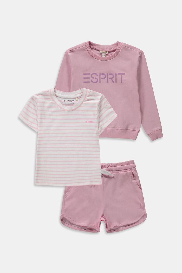 Set: sweatshirt, top and shorts, LIGHT PINK, detail image number 0