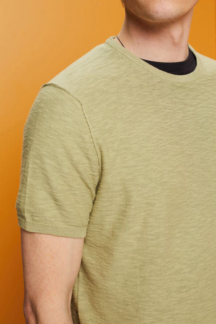 Short-sleeve jumper, cotton-linen blend, LIGHT GREEN, detail image number 2