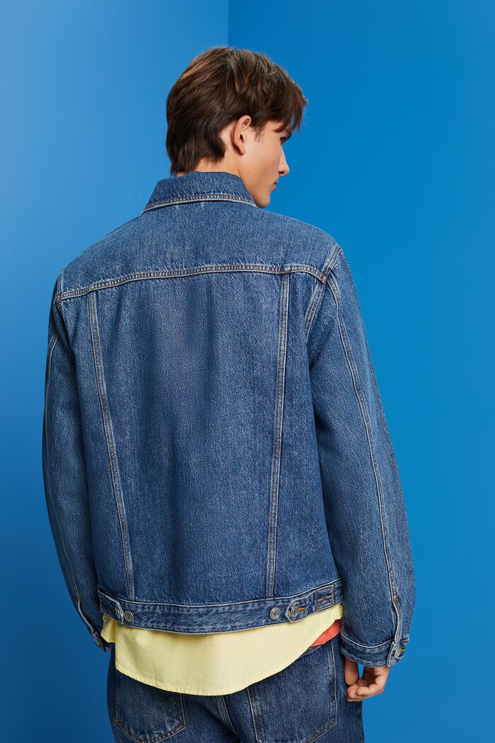 Sustainable cotton denim jacket, BLUE MEDIUM WASHED, detail image number 3