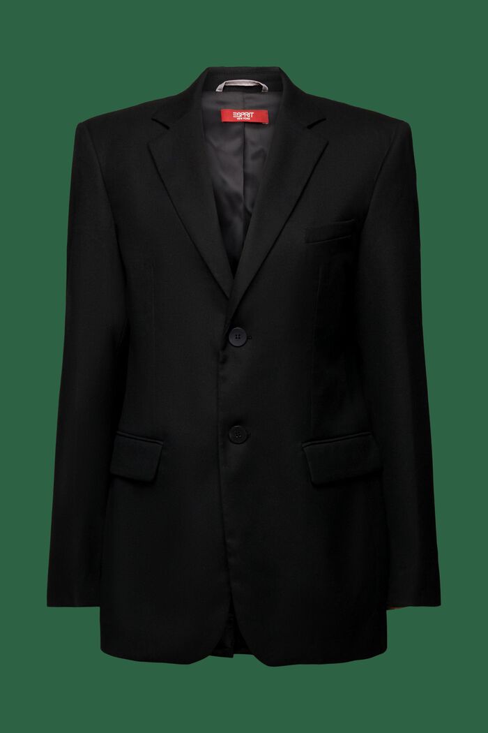 Oversized Flannel Blazer, BLACK, detail image number 6