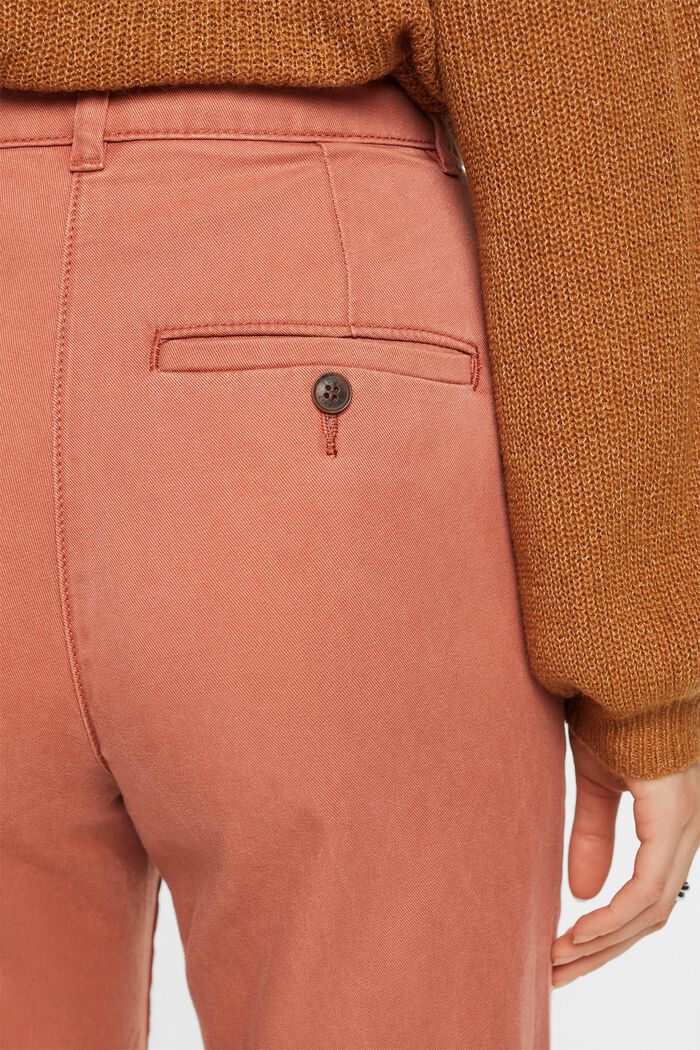 Mid-Rise Cotton-Blend Chinos, TERRACOTTA, detail image number 4