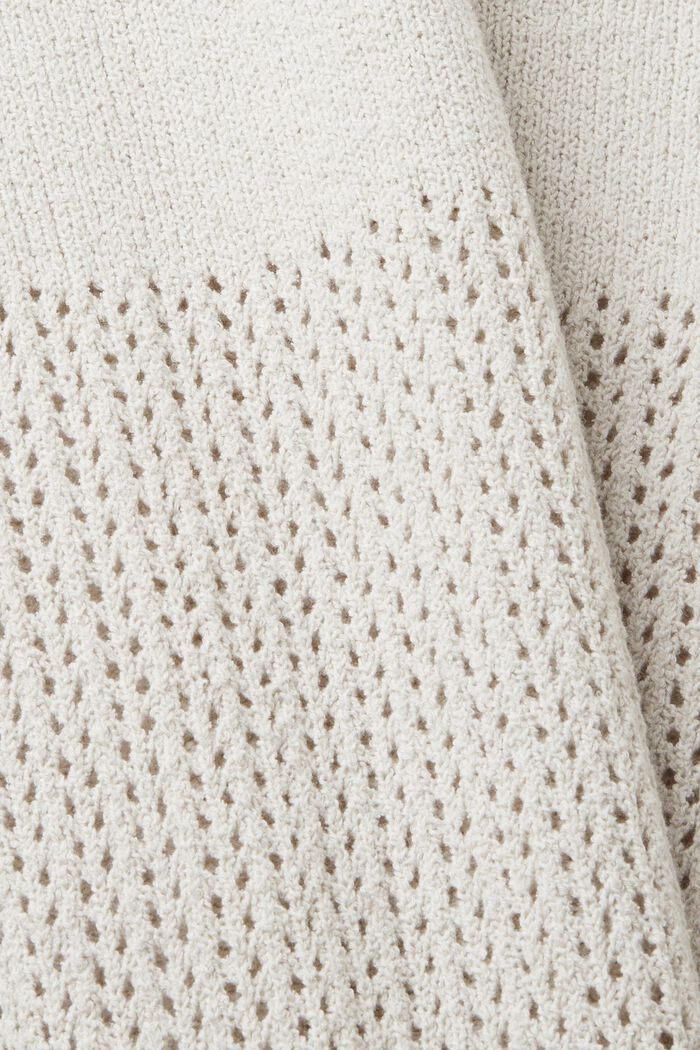 Pointelle cotton jumper, PASTEL GREY, detail image number 4