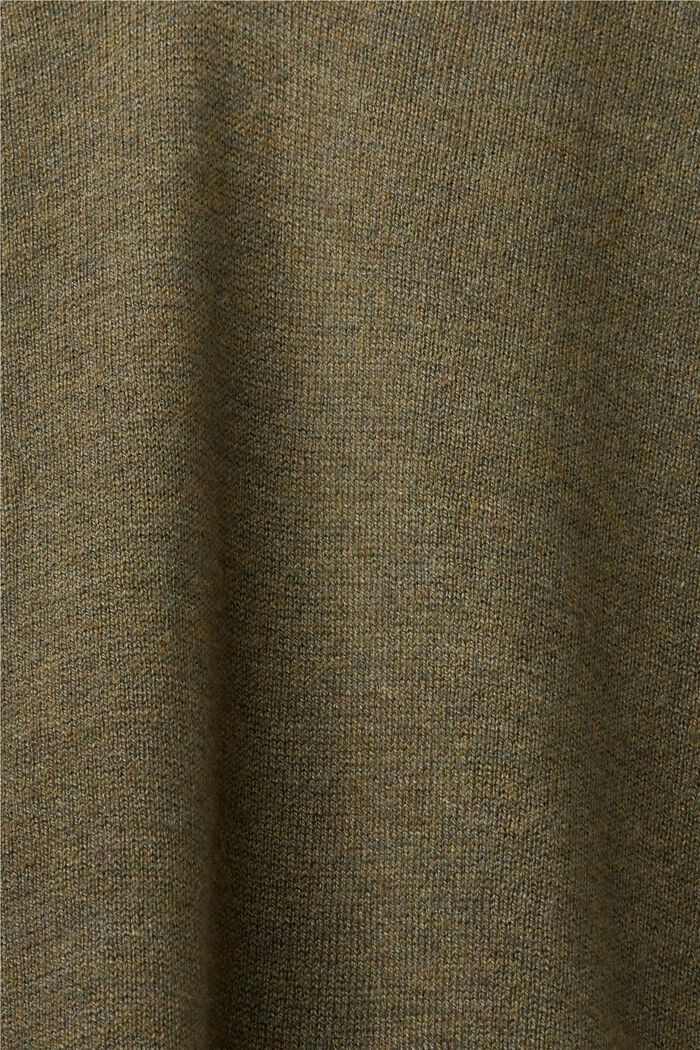 V-Neck Sweater, KHAKI GREEN, detail image number 5