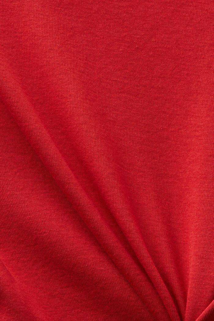 Cotton Short-Sleeve T-Shirt, DARK RED, detail image number 4