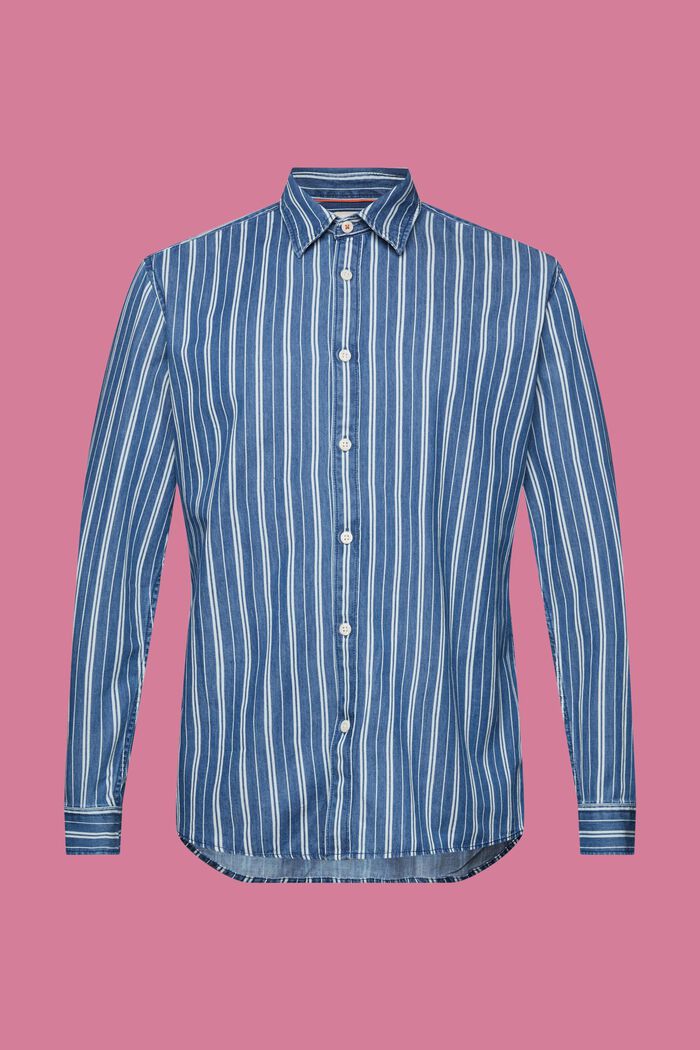Slim fit denim shirt with stripes, ICE, detail image number 6