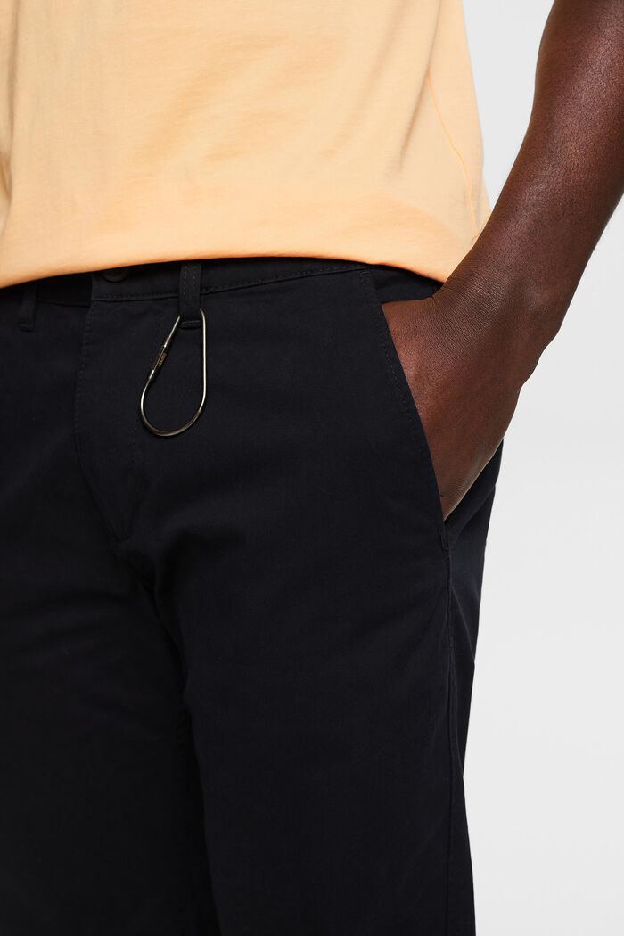 Straight chinos in organic cotton, BLACK, detail image number 4