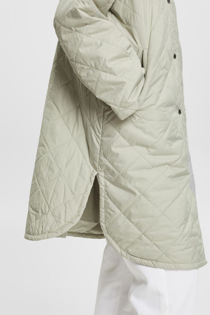 Ultra-lightweight quilted coat, DUSTY GREEN, detail image number 4
