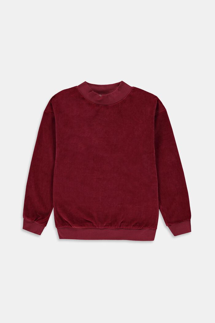 Velvet sweatshirt, DARK RED, detail image number 0