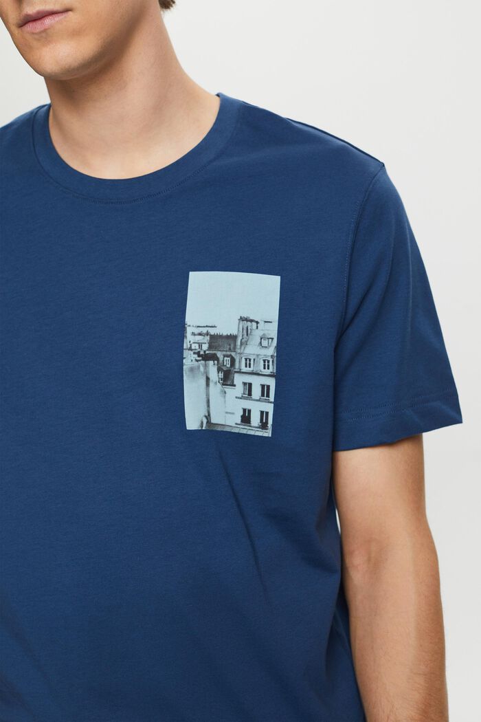 T-shirt with front and back print, GREY BLUE, detail image number 2