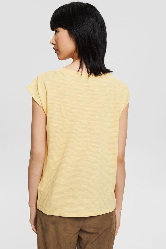 Knitted top in an organic cotton blend, DUSTY YELLOW, detail image number 3