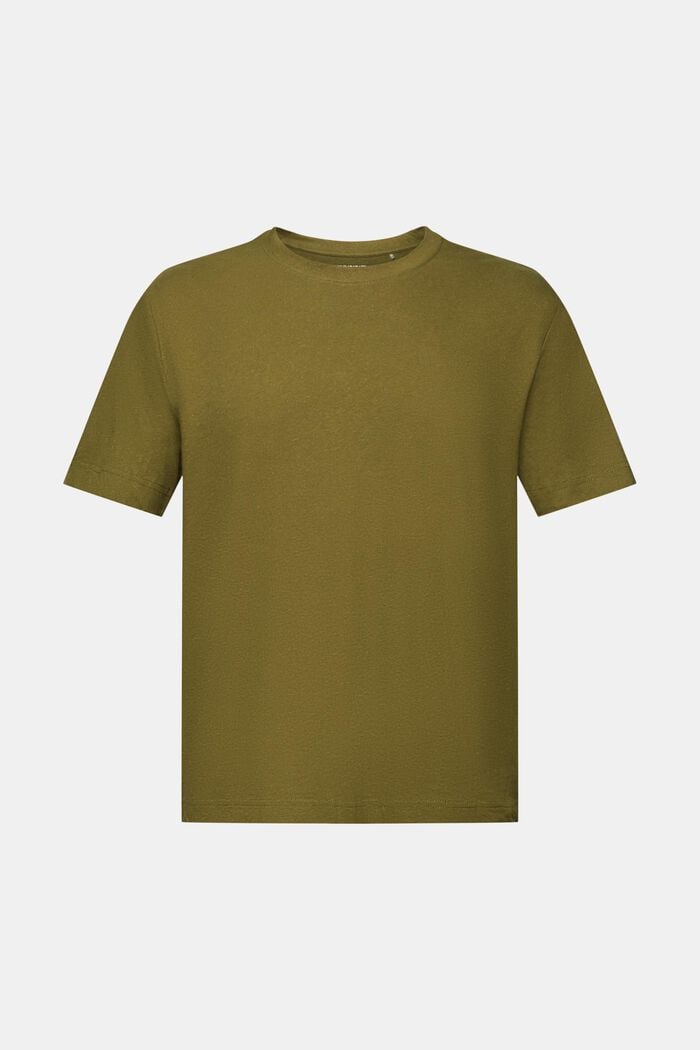 Cotton-Linen T-Shirt, OLIVE, detail image number 5