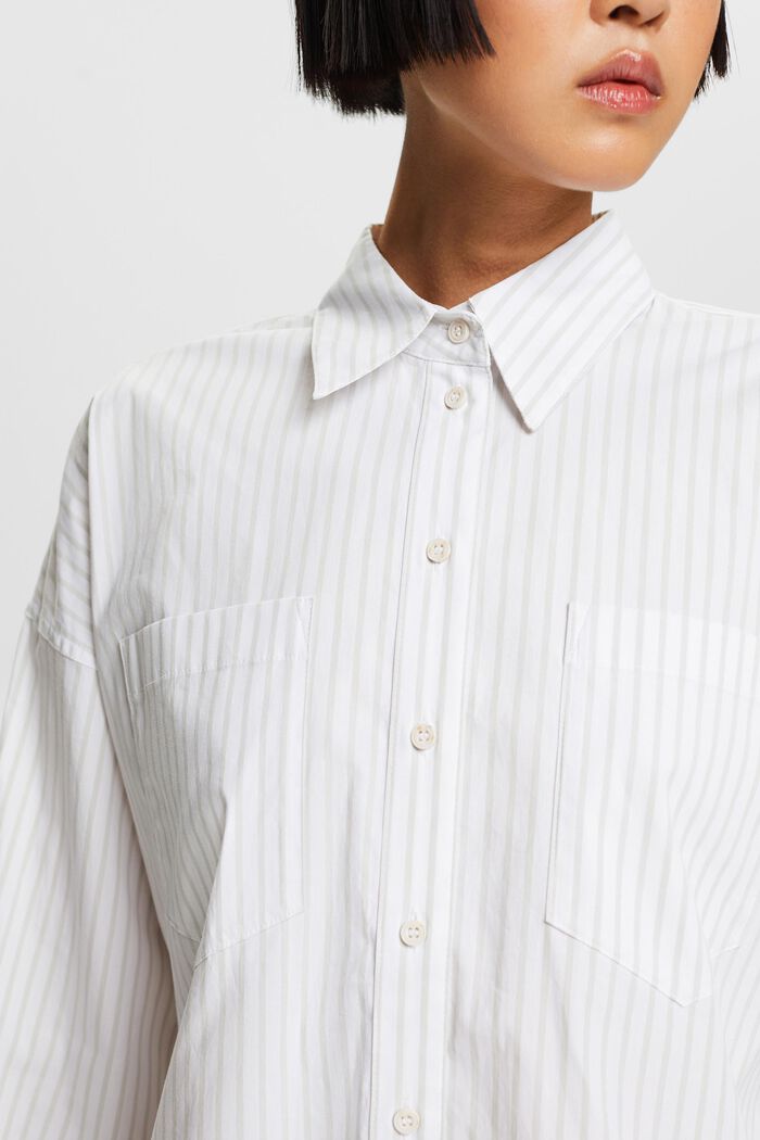 Striped Button-Down Shirt, LIGHT GREY, detail image number 3