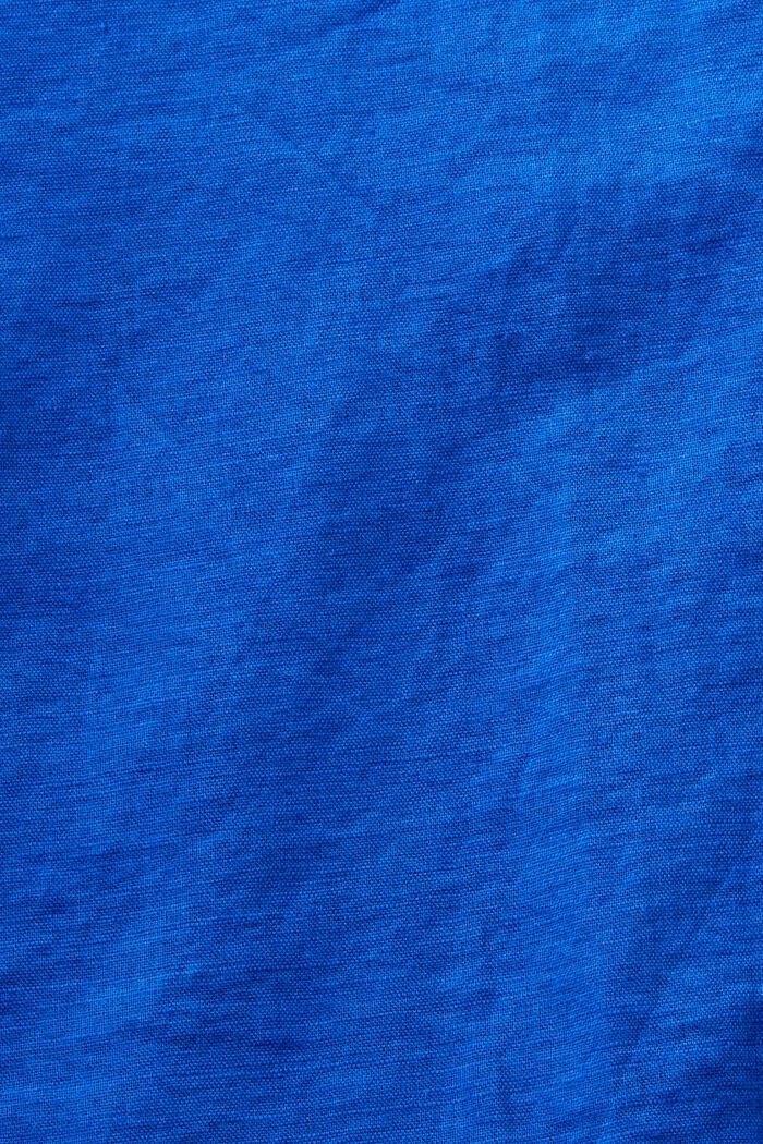Cotton-Linen Shirt Blouse, BRIGHT BLUE, detail image number 5