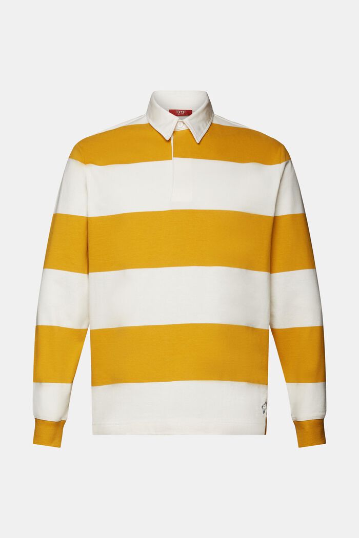 Striped Rugby Shirt, AMBER YELLOW, detail image number 5