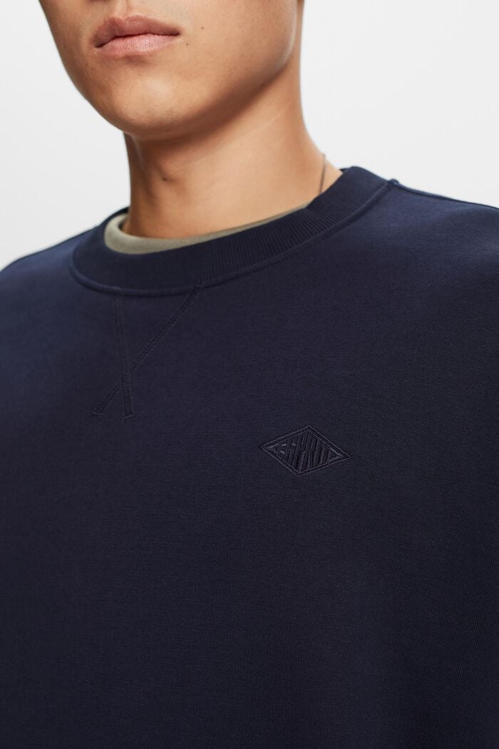 Sweatshirt with logo stitching, NAVY, detail image number 2