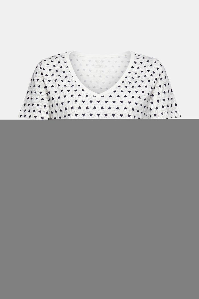 Patterned T-shirt with a V-neckline, OFF WHITE, detail image number 5