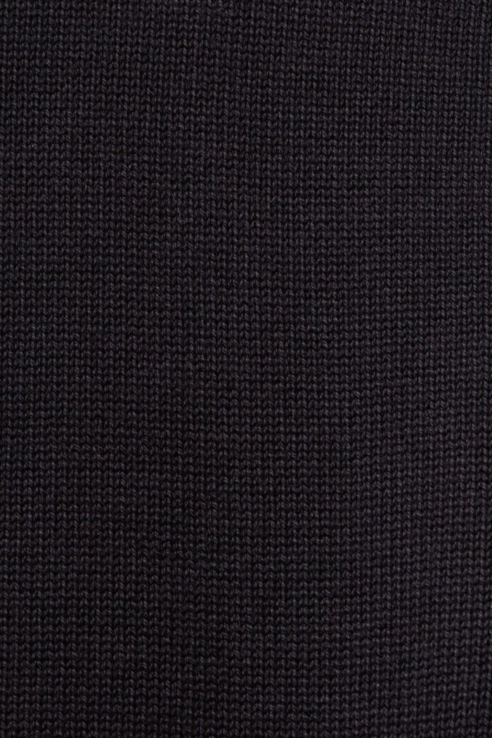 Cotton Crewneck Sweater, BLACK, detail image number 5