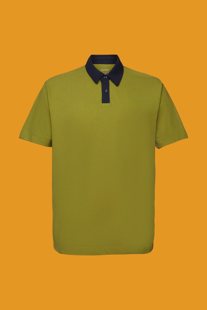 Cotton pique polo shirt, LEAF GREEN, detail image number 6