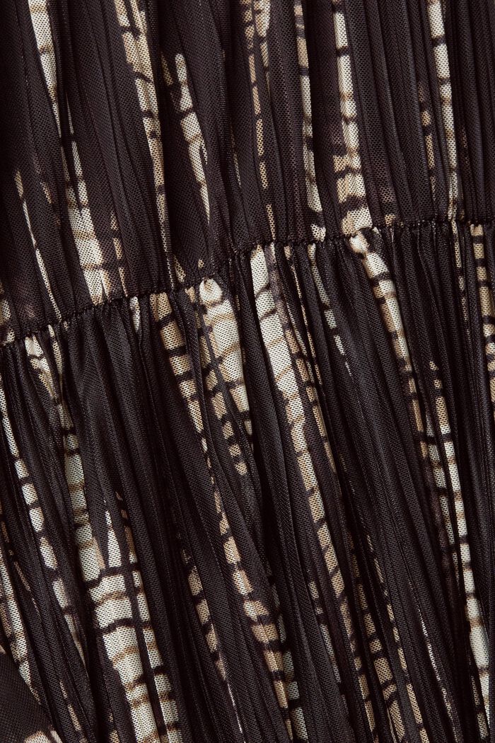Patterned pleated mesh dress, ANTHRACITE, detail image number 4