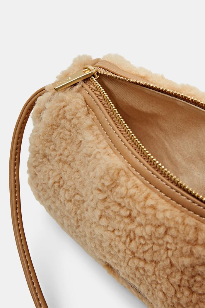 Small Teddy Fur Crossbody Bag, SAND, detail image number 3
