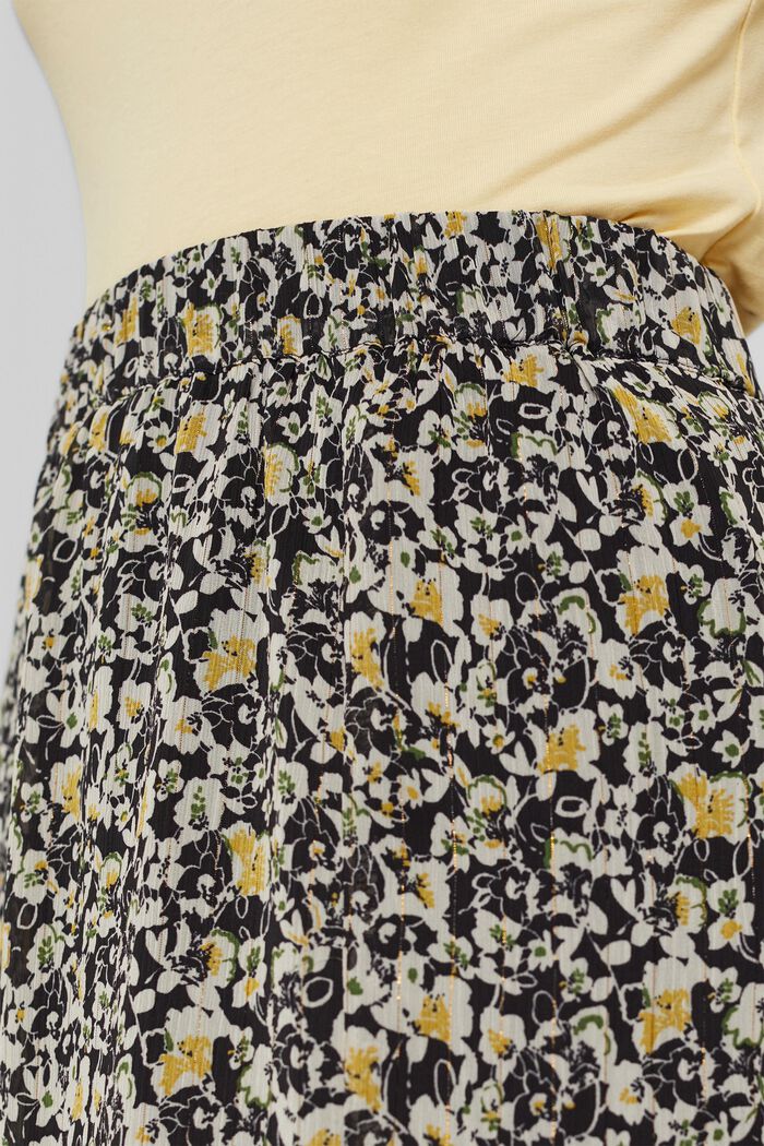 Floral midi skirt with a glitter effect, BLACK, detail image number 2