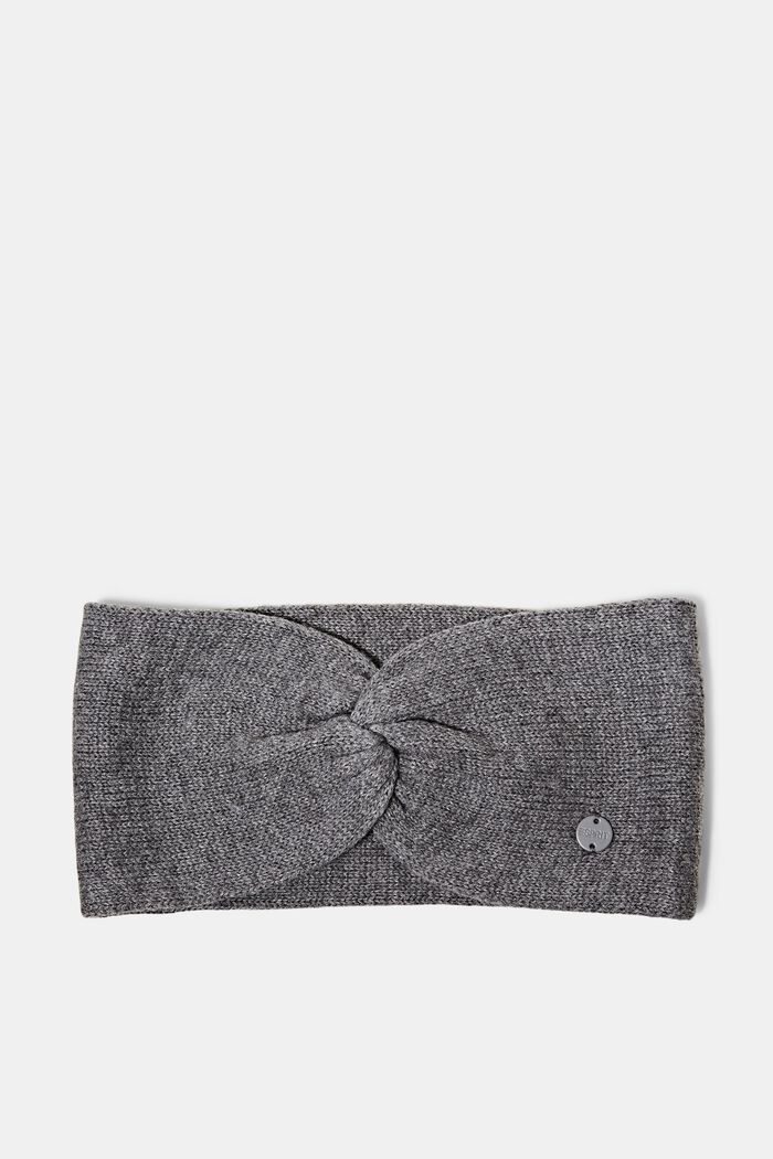 Knitted twist knot headband, GREY, detail image number 0