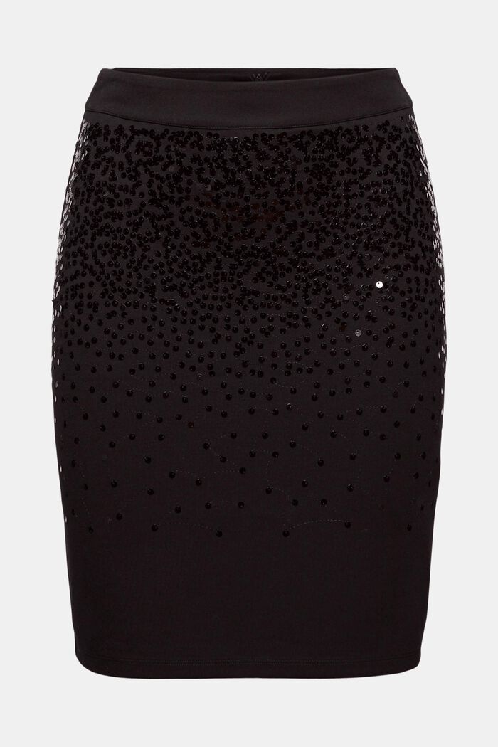 Recycled: mini skirt with sequins, BLACK, detail image number 7