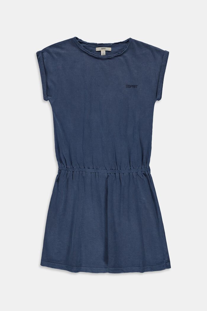 Jersey dress with an elasticated waist, 100% cotton, PETROL BLUE, detail image number 0