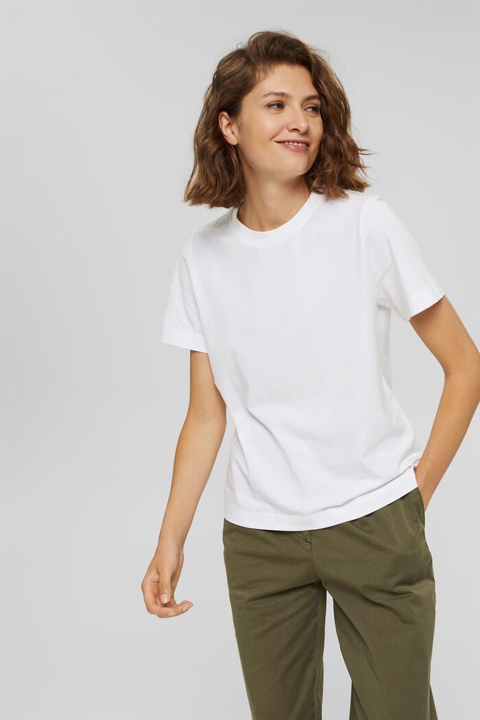 Basic T-shirt made of 100% organic cotton, WHITE, detail image number 0