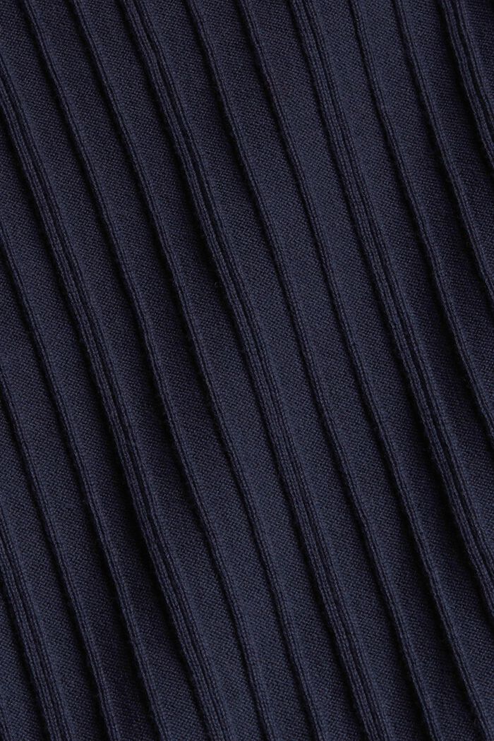 Zip-neck jumper in rib knit fabric, NAVY, detail image number 4
