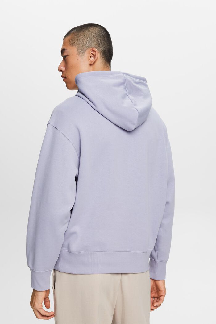 Sweatshirt hoodie with logo stitching, LIGHT BLUE LAVENDER, detail image number 3