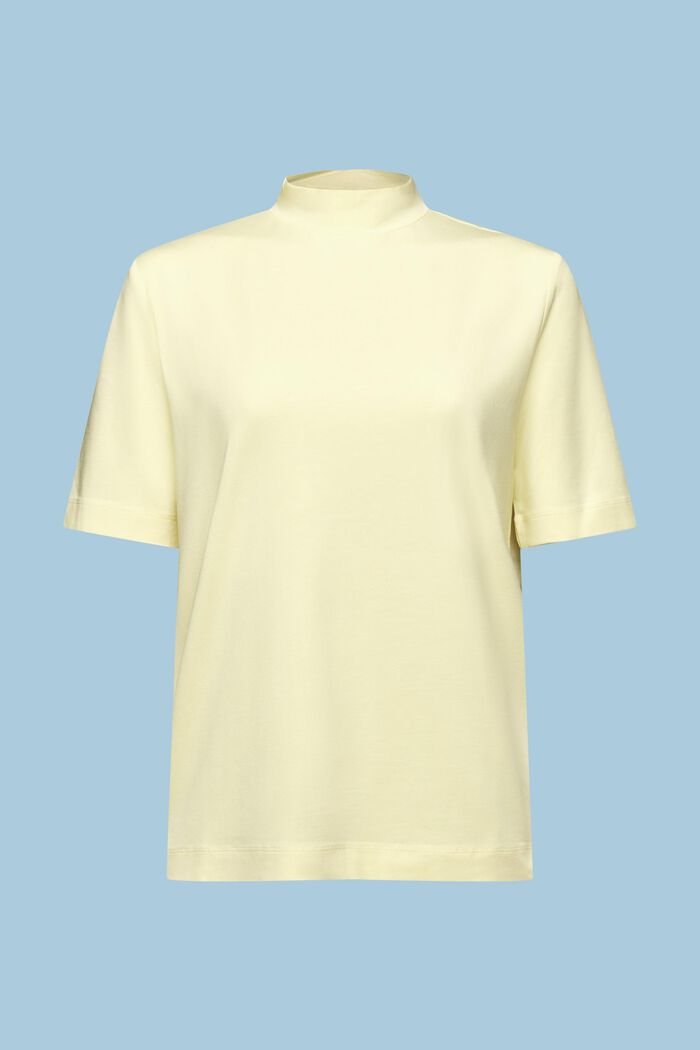 Mock Neck Jersey T-Shirt, LIME YELLOW, detail image number 6
