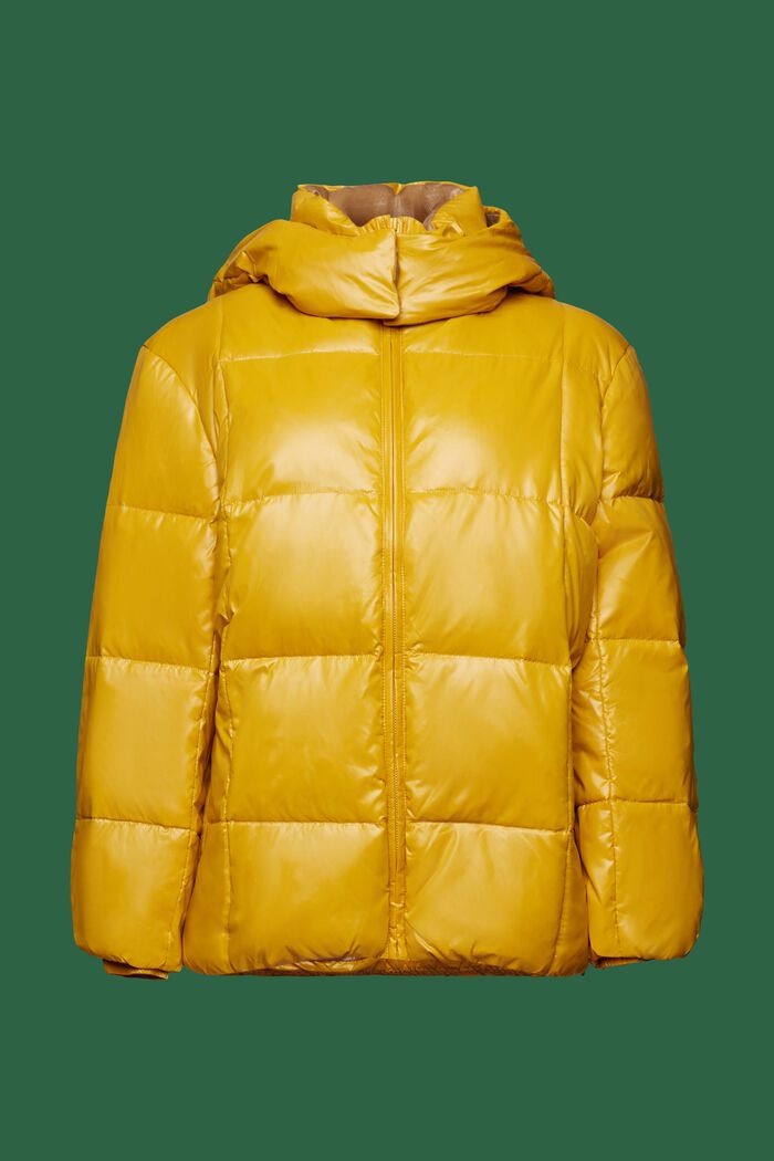 Recycled: puffer jacket with down, AMBER YELLOW, detail image number 7