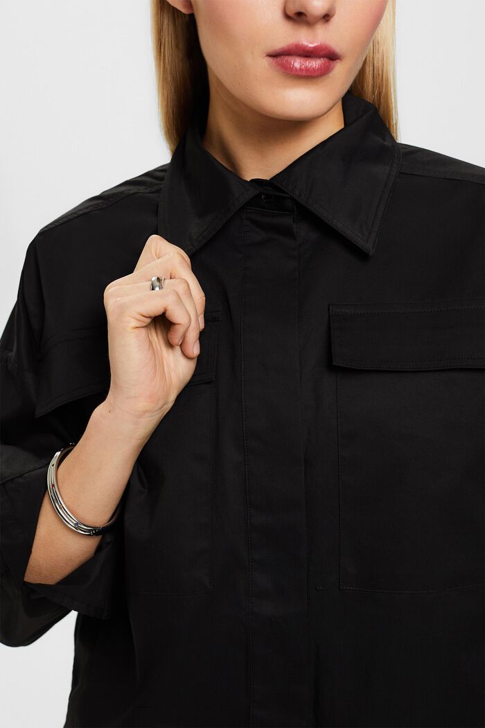 Utility Shirt Blouse, BLACK, detail image number 2