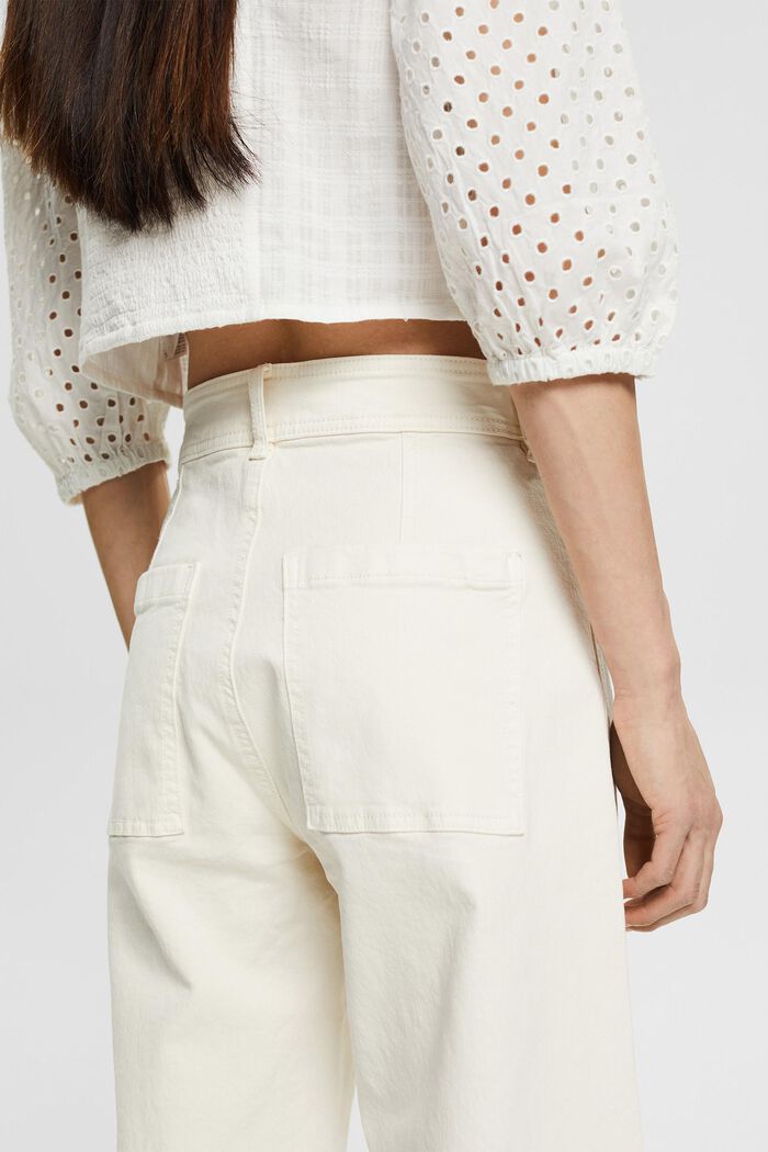 Cropped wide-leg trousers, OFF WHITE, detail image number 2