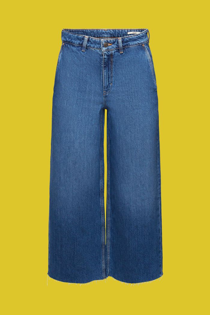 High-rise culotte jeans, BLUE MEDIUM WASHED, detail image number 6