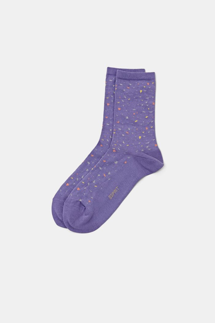 Printed Knit Socks, LILAC, detail image number 0