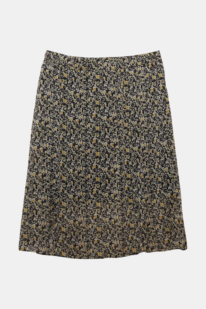 CURVY midi skirt with a print and glitter, BLACK, detail image number 0