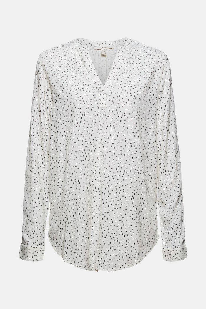 Patterned print blouse made of LENZING™ ECOVERO™, NEW OFF WHITE, detail image number 0