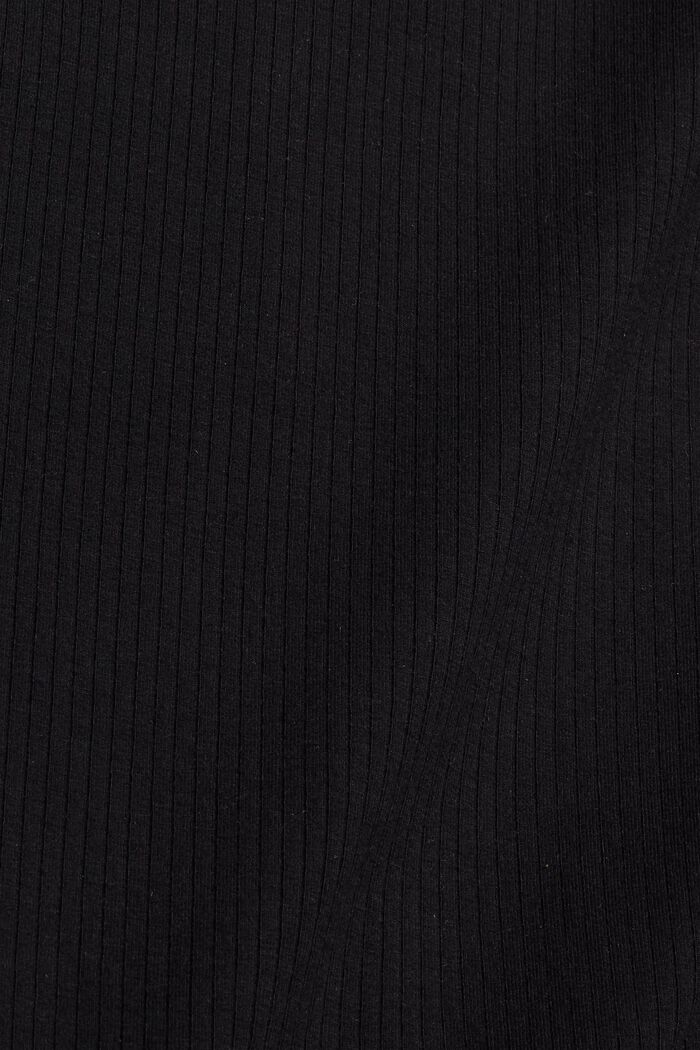 Made of lyocell (TENCEL™). Long sleeve top with a stand-up collar, BLACK, detail image number 4