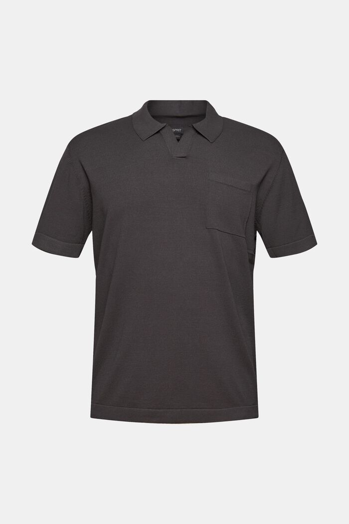 Fine knit polo shirt, LENZING™ ECOVERO™, ANTHRACITE, detail image number 2