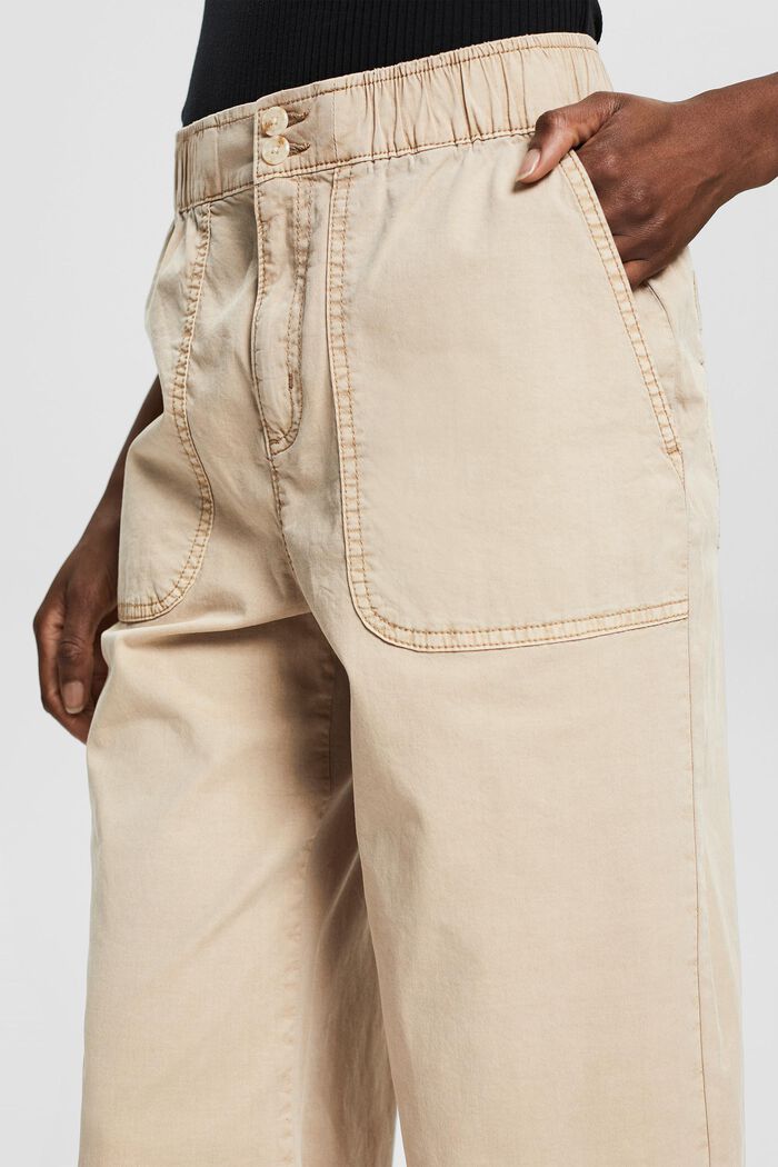 Culottes with an elasticated waistband, BEIGE, detail image number 2