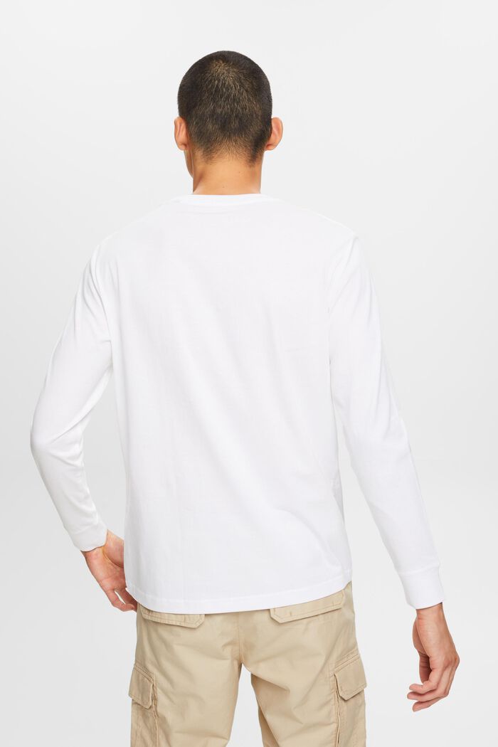 Jersey long sleeve, 100% cotton, WHITE, detail image number 3