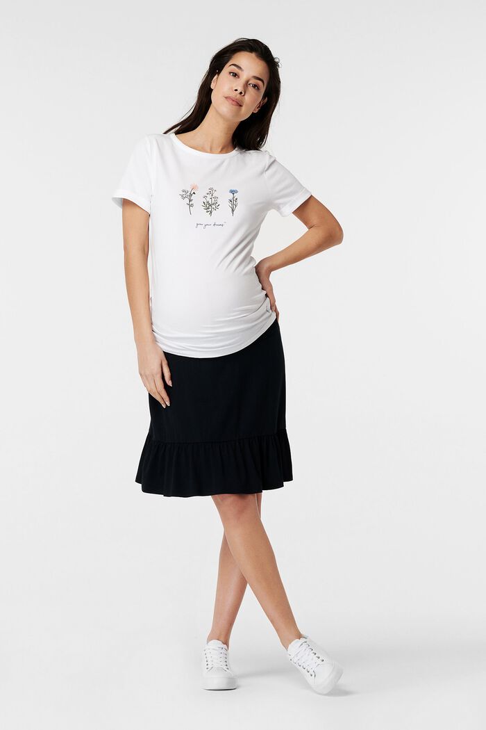 Jersey skirt with an under-bump waistband, LENZING™ ECOVERO™, BLACK, overview