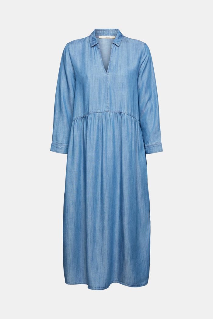 Made of TENCEL™: denim-effect midi dress, BLUE MEDIUM WASHED, detail image number 6