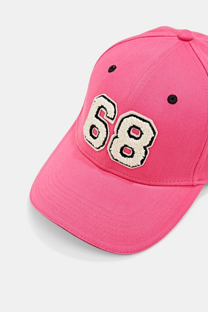 Baseball cap with a towelling appliqué, PINK FUCHSIA, detail image number 1